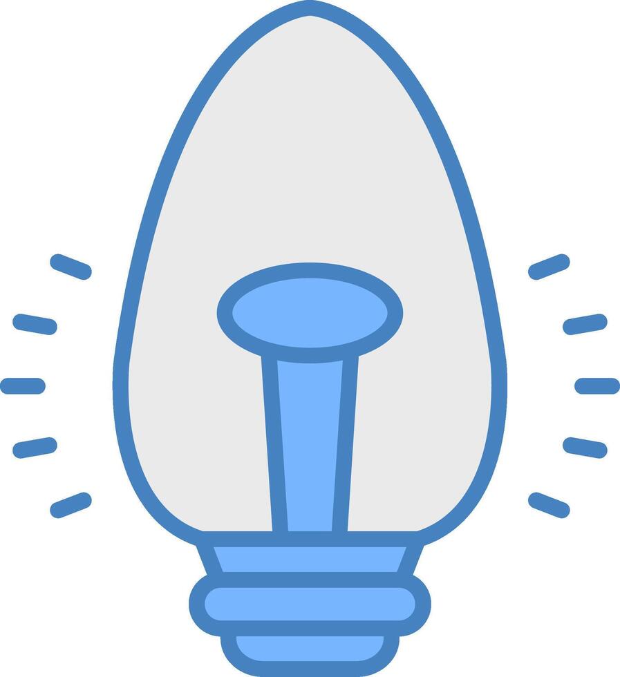 Light Bulb Line Filled Blue Icon vector