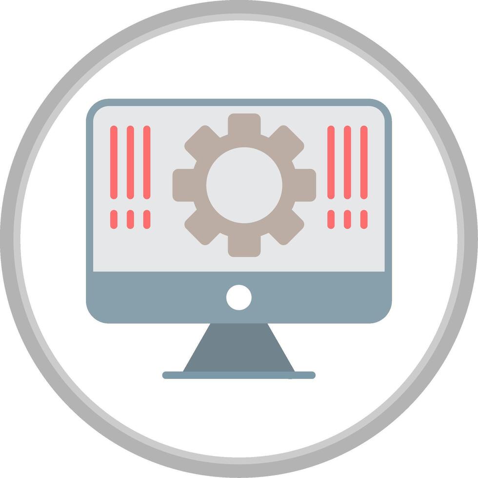 Monitor Flat Circle Icon vector
