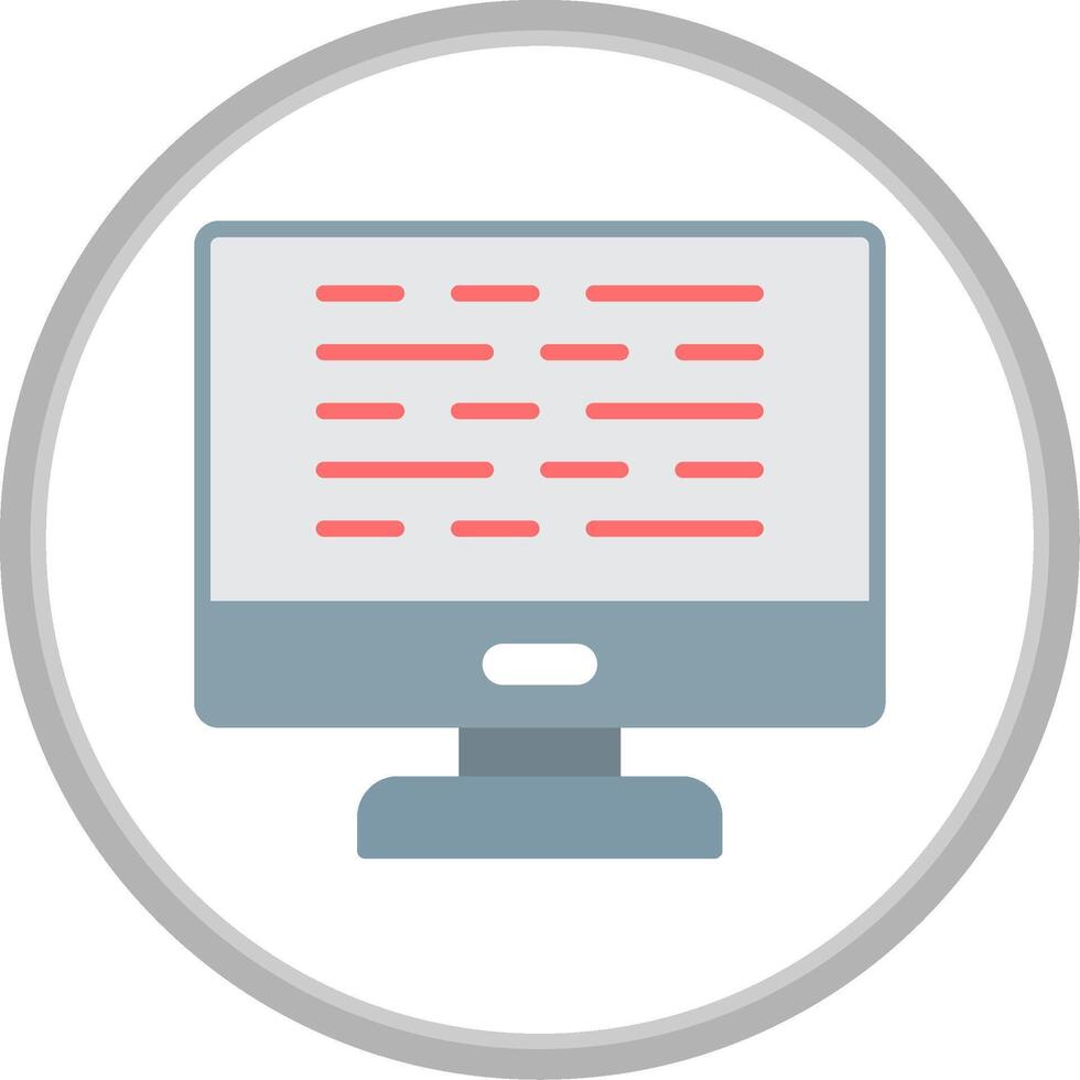 Computer Flat Circle Icon vector