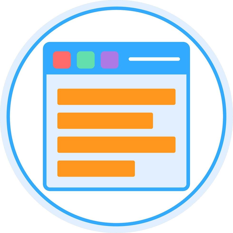 Browser Flat Circle Icon vector