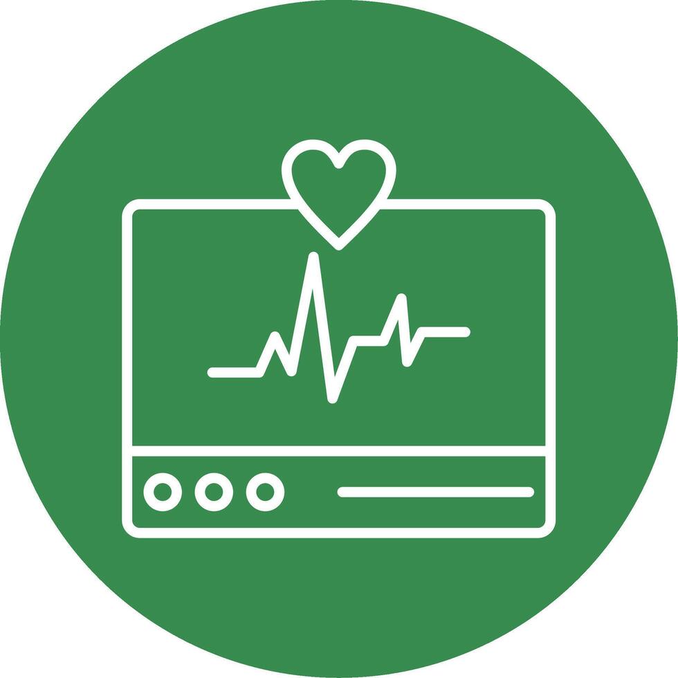 ECG Monitor Multi Color Circle Icon vector