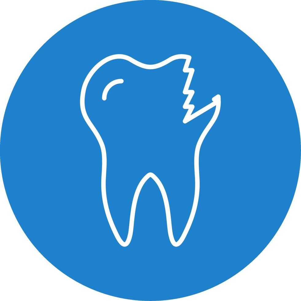 Broken Tooth Multi Color Circle Icon vector