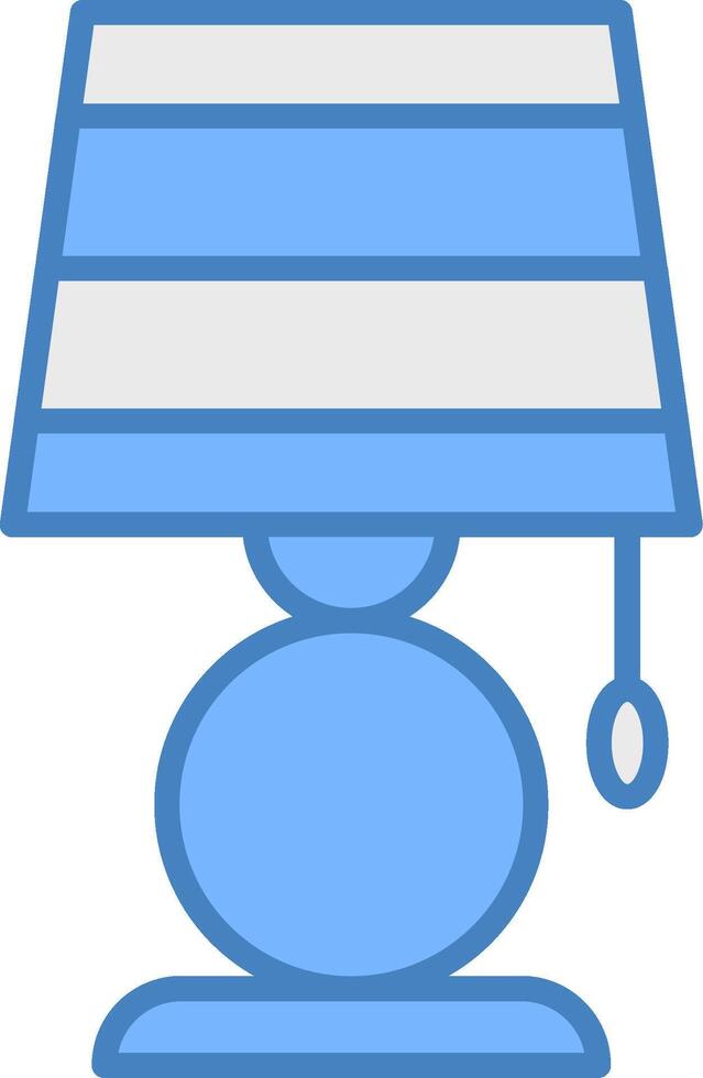 Lamp Line Filled Blue Icon vector