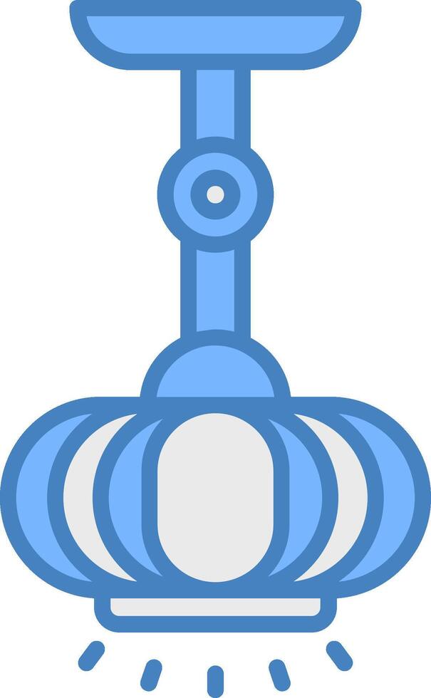 Lamp Line Filled Blue Icon vector