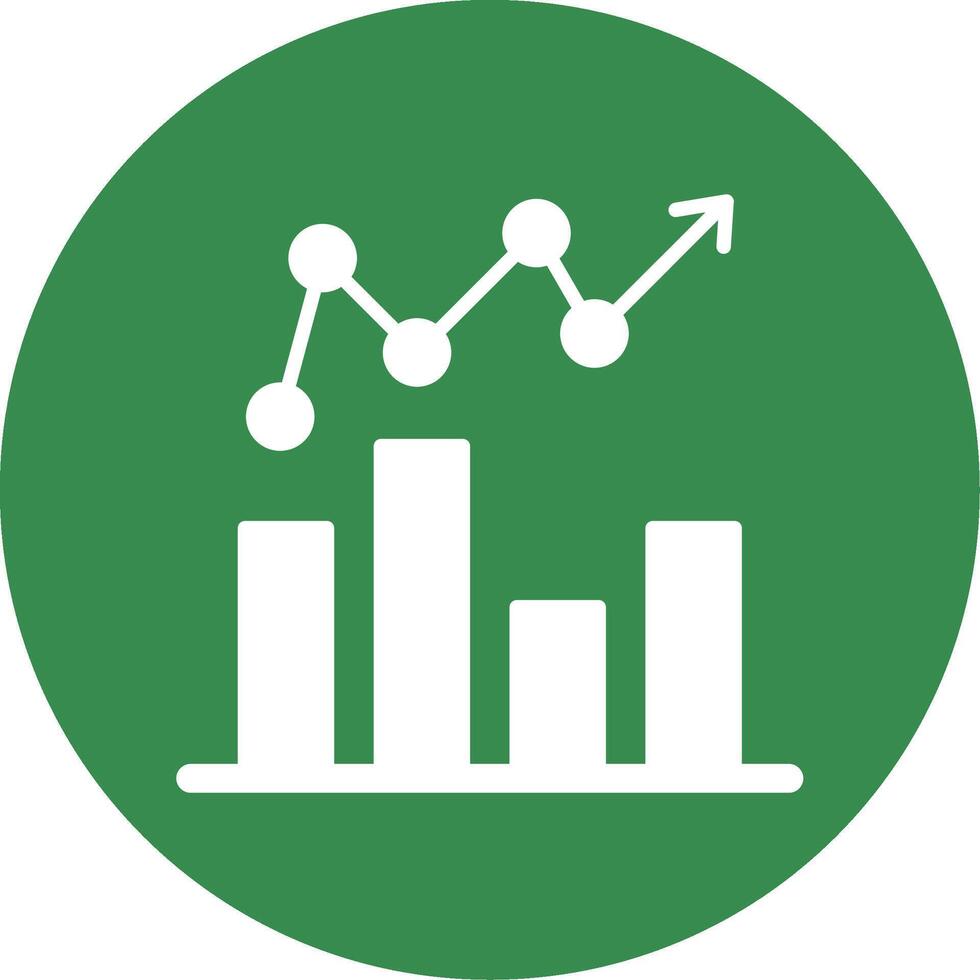 Bar Graph Multi Color Circle Icon vector