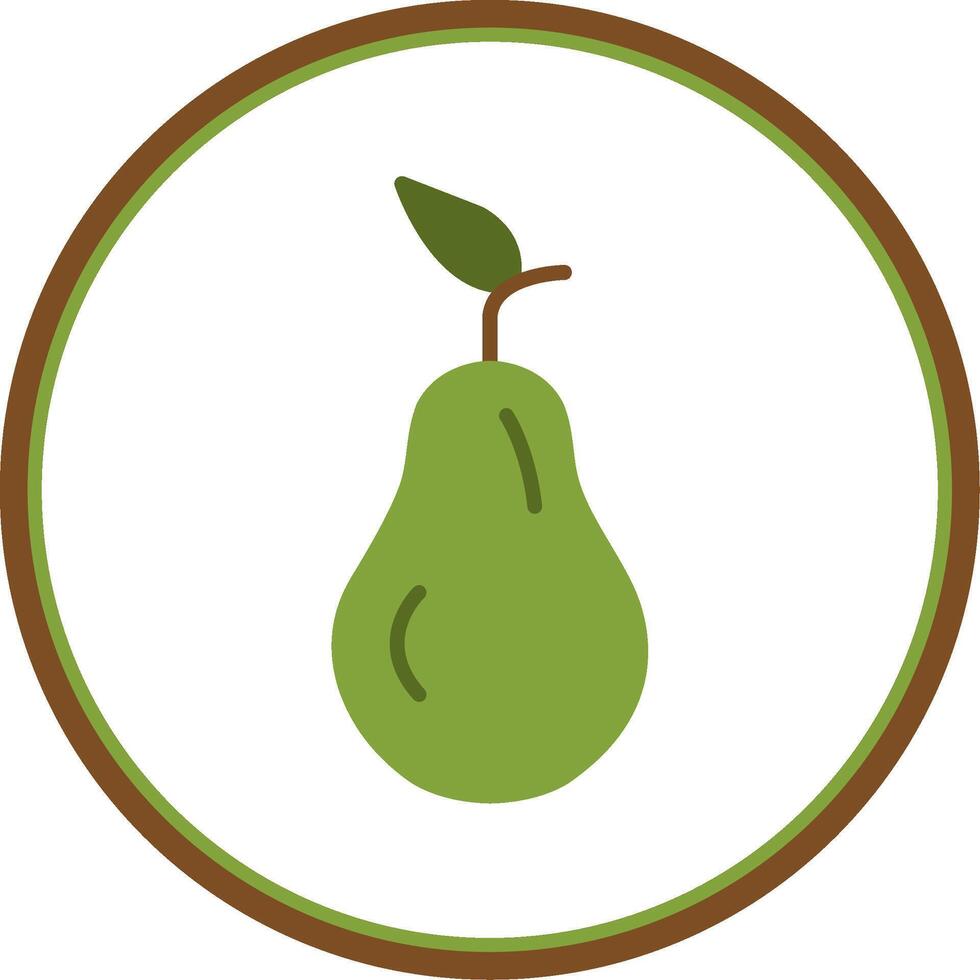 Pear Flat Circle Icon vector