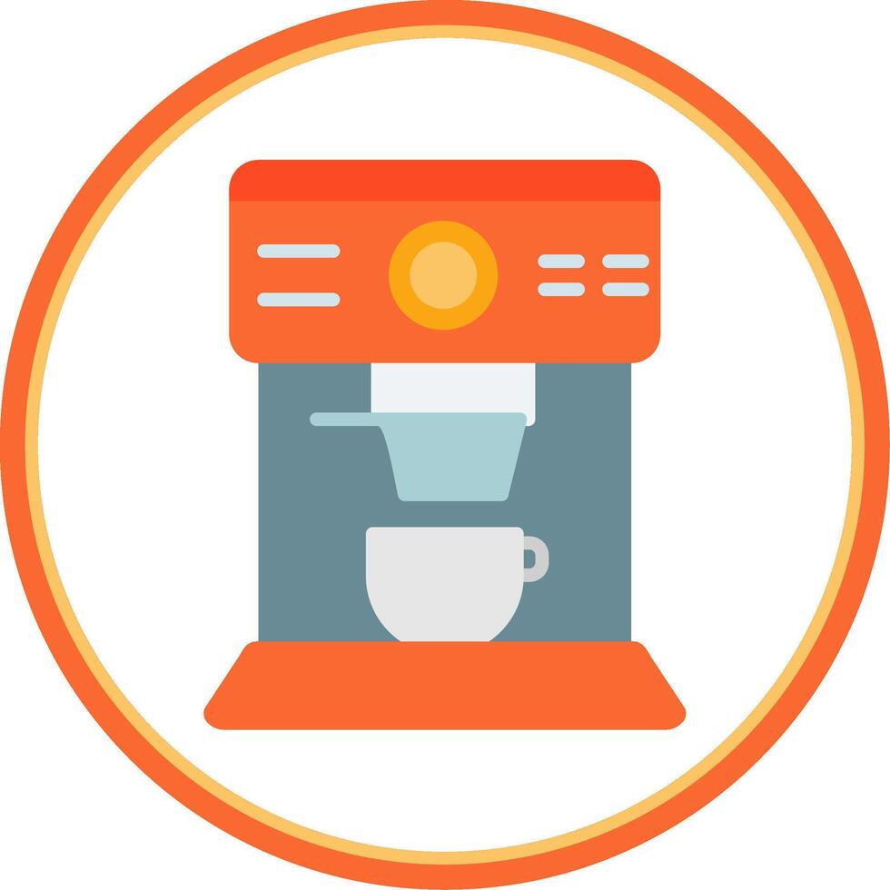 Coffee Machine Flat Circle Icon vector