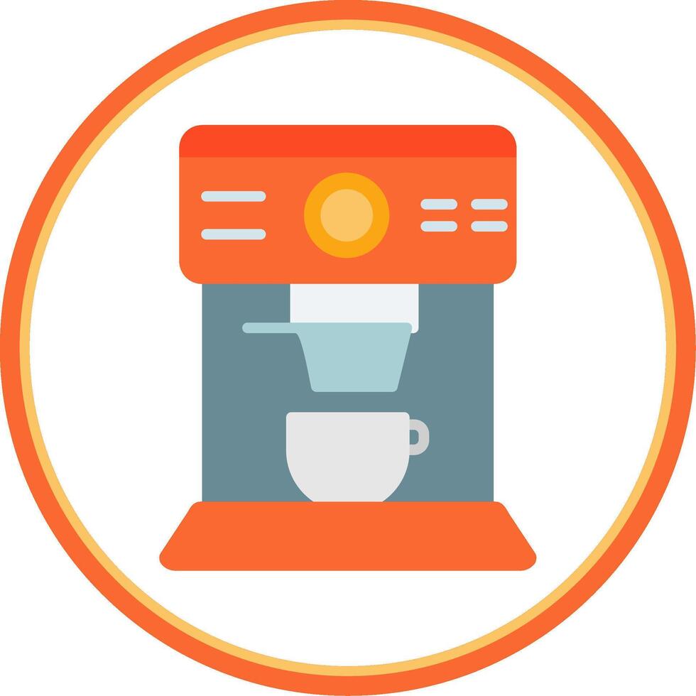 café máquina plano circulo icono vector