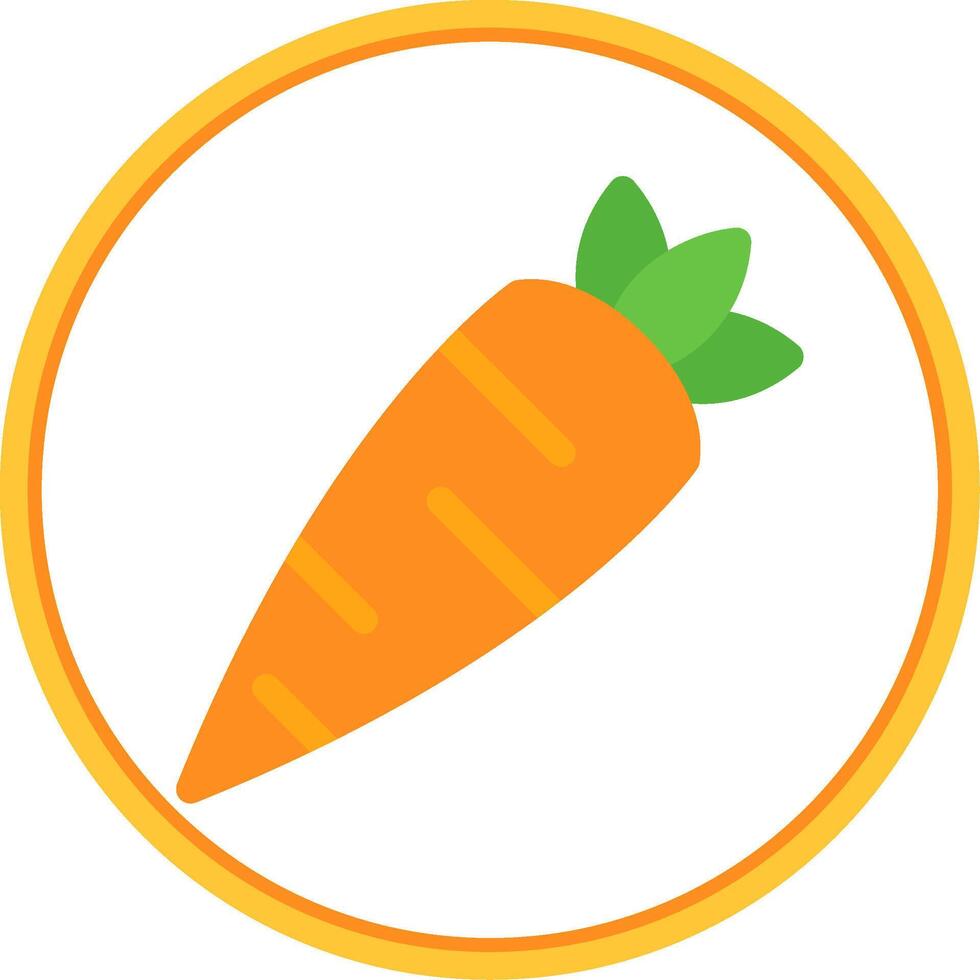 Carrot Flat Circle Icon vector