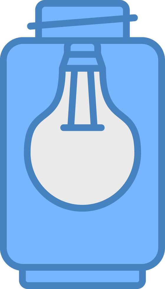 Lamp Line Filled Blue Icon vector