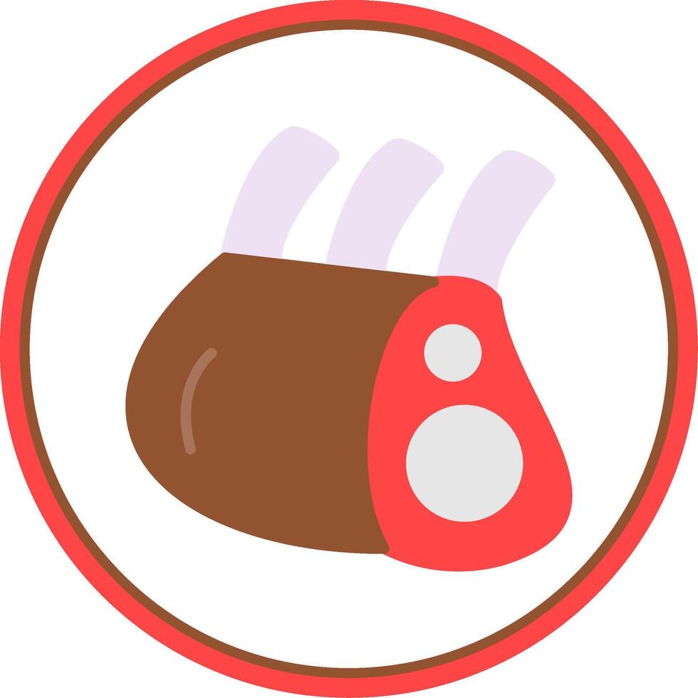 Ribs Flat Circle Icon vector