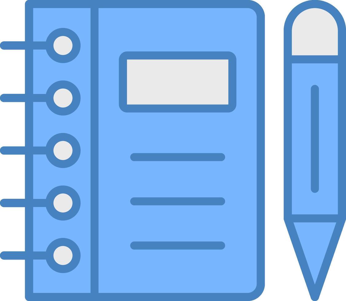 Notebook Line Filled Blue Icon vector