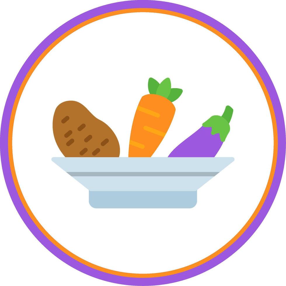 Vegetables Flat Circle Icon vector