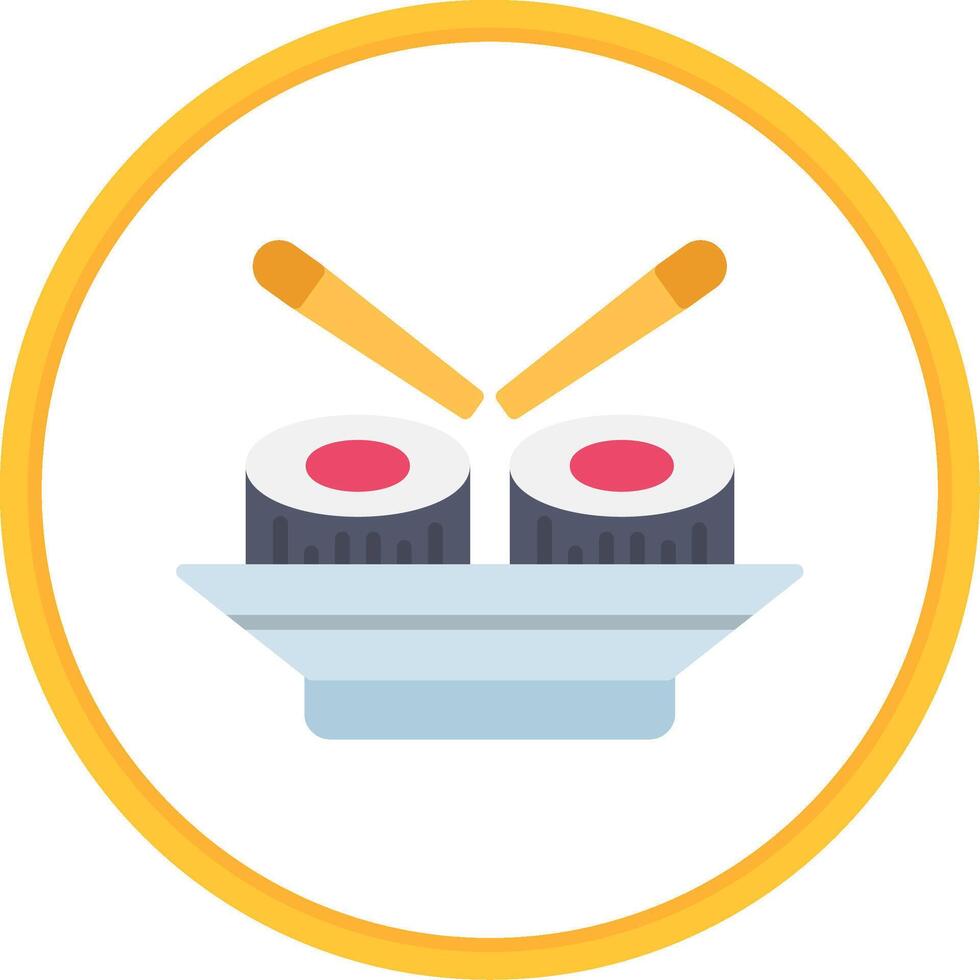 Sushi Flat Circle Icon vector