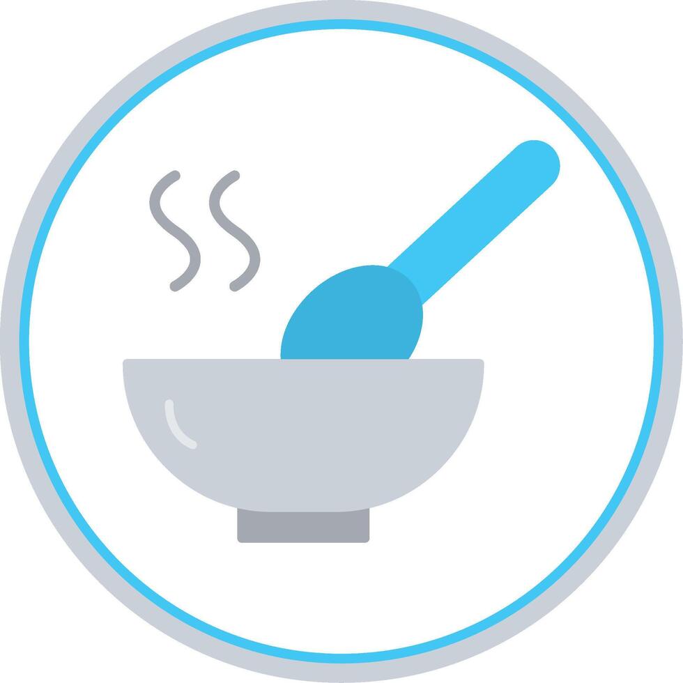 Soup Flat Circle Icon vector