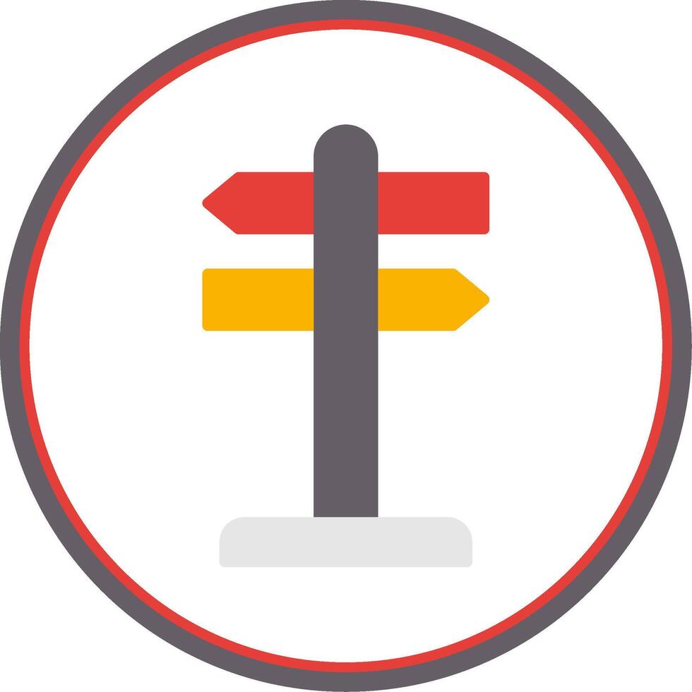 Direction Flat Circle Icon vector