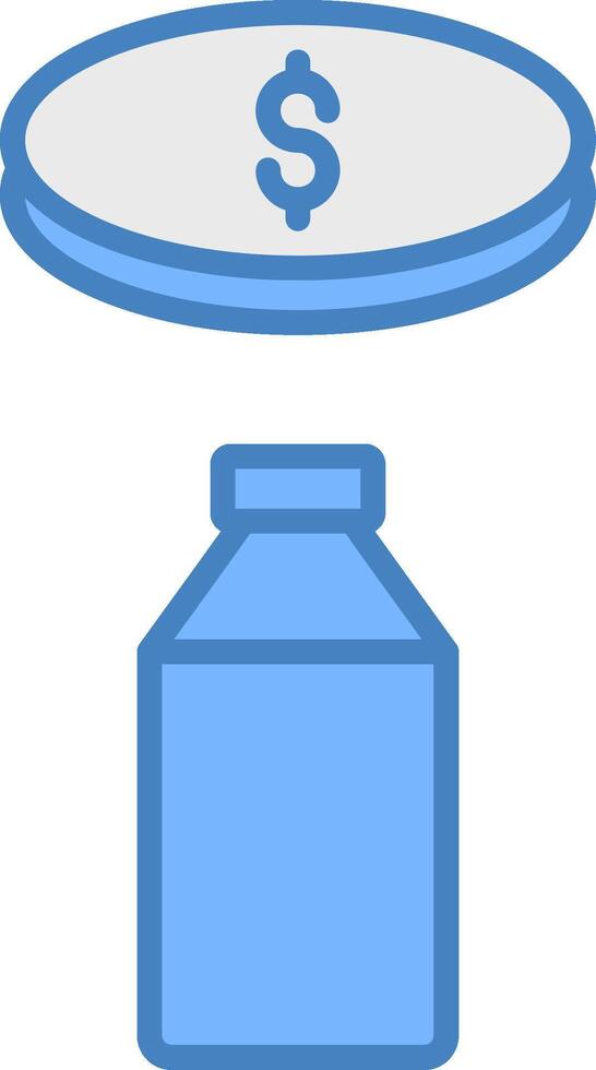 Coin Collecting Line Filled Blue Icon vector