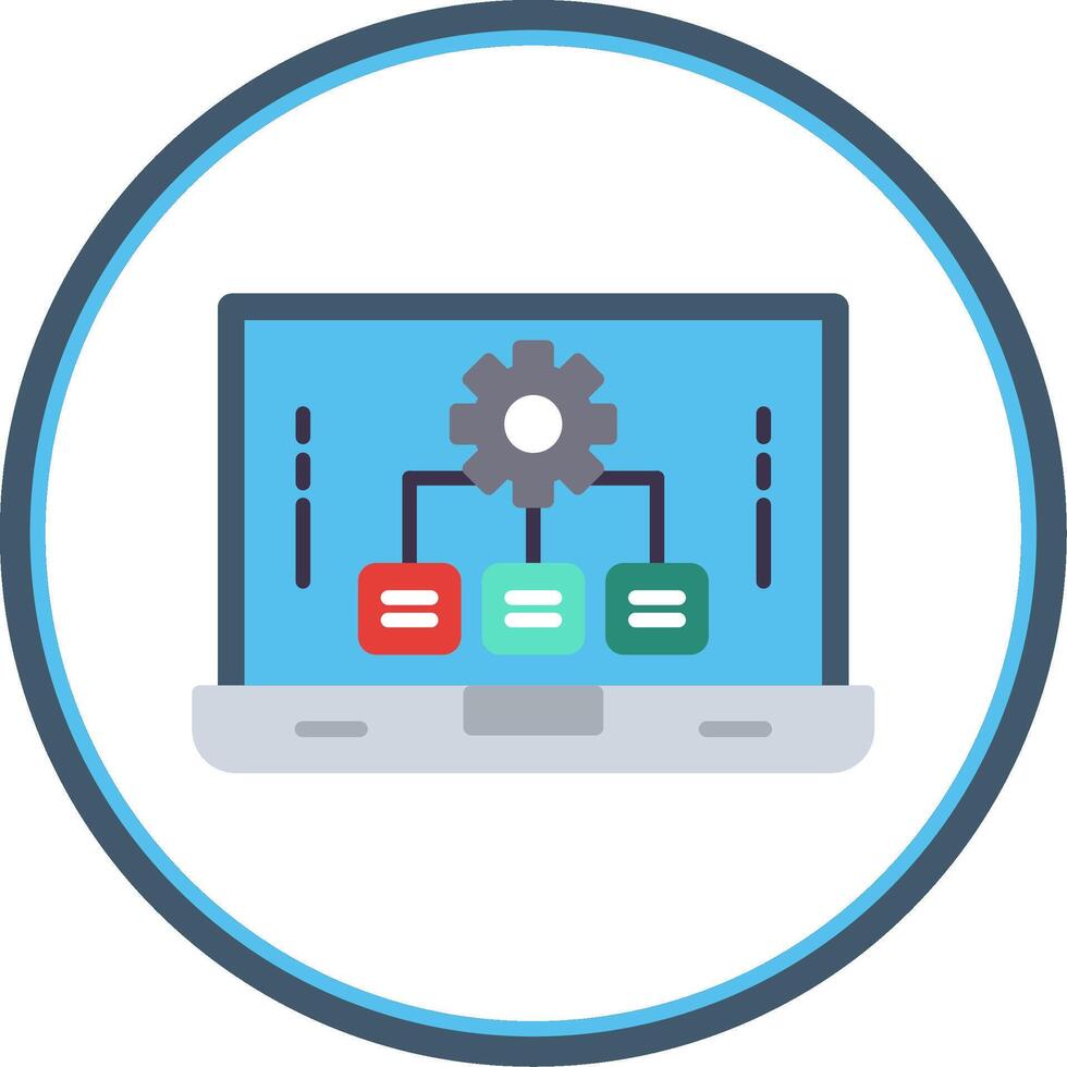 Laptop Flat Circle Icon vector