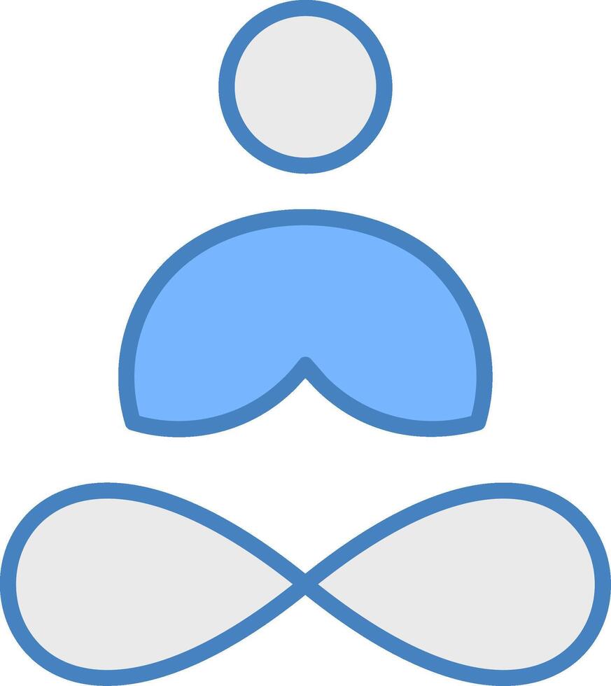 Yoga Line Filled Blue Icon vector