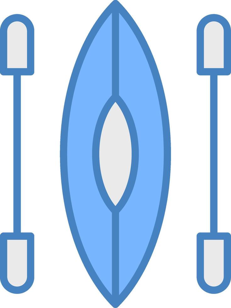 Kayak Line Filled Blue Icon vector