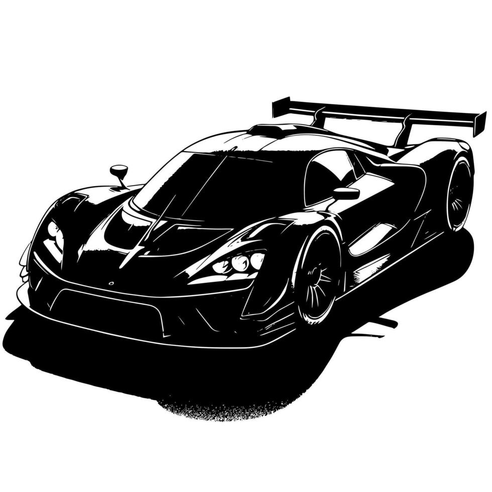 negro y blanco ilustración de un hipercar Deportes coche vector