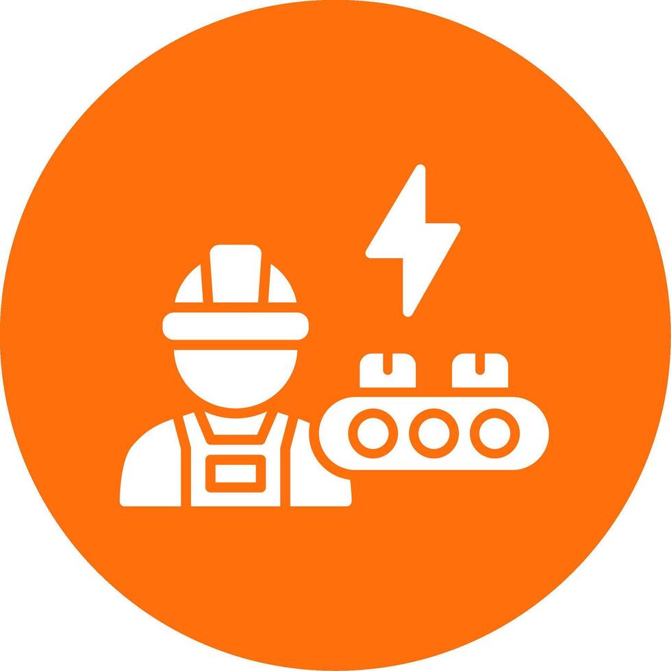 Industrial Worker Multi Color Circle Icon vector