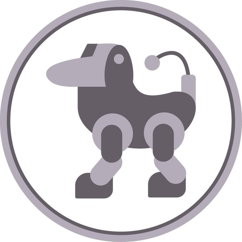 Robot Flat Circle Icon vector