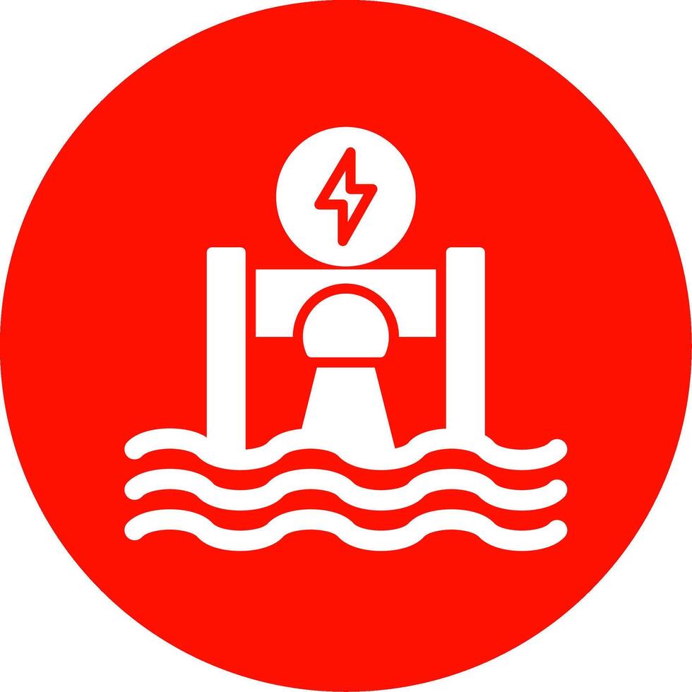 Hydroelectricity Multi Color Circle Icon vector