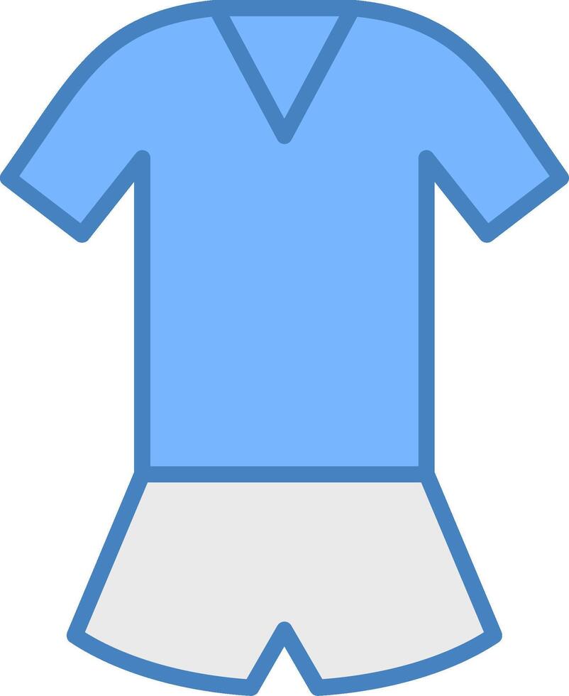 Jumpsuit Line Filled Blue Icon vector