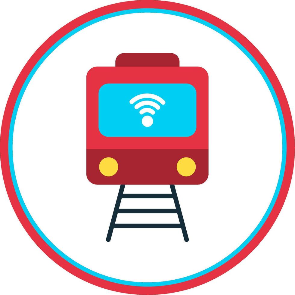 Train Flat Circle Icon vector