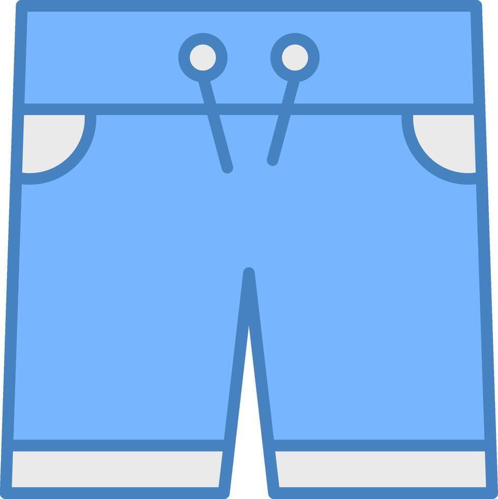 Shorts Line Filled Blue Icon vector