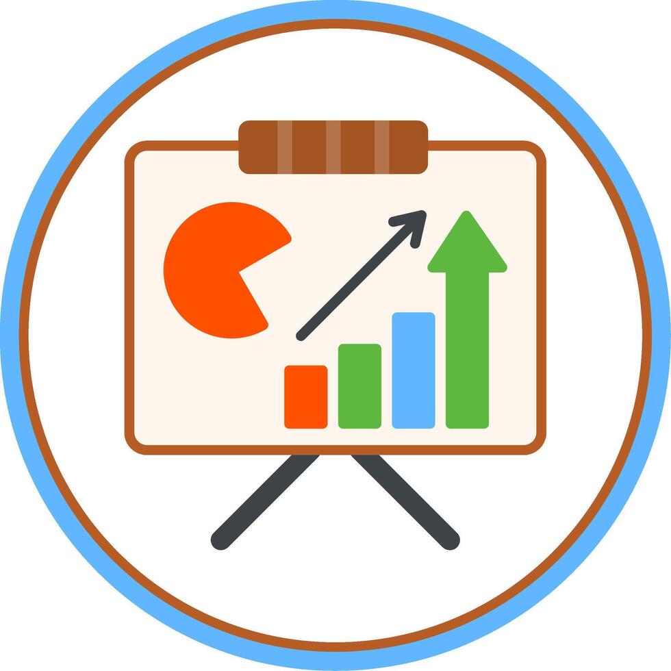 bar analítica plano circulo icono vector