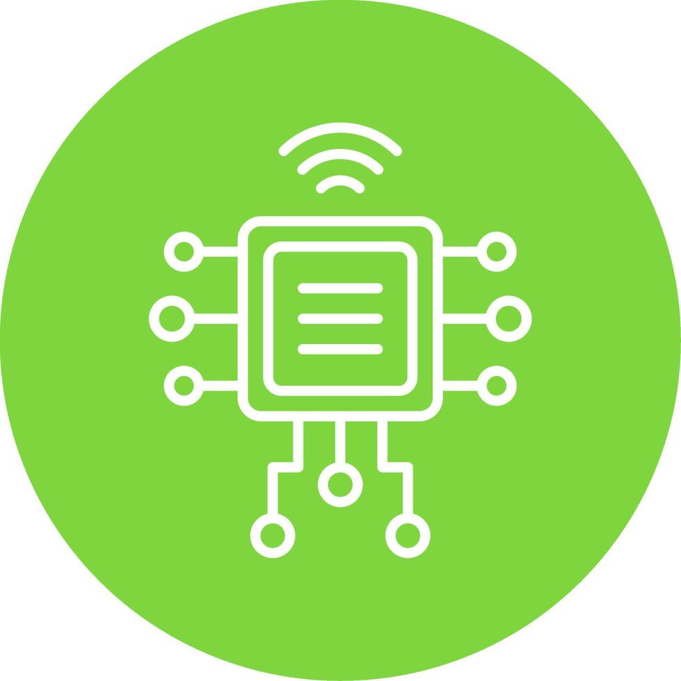 Computer Chip Multi Color Circle Icon vector