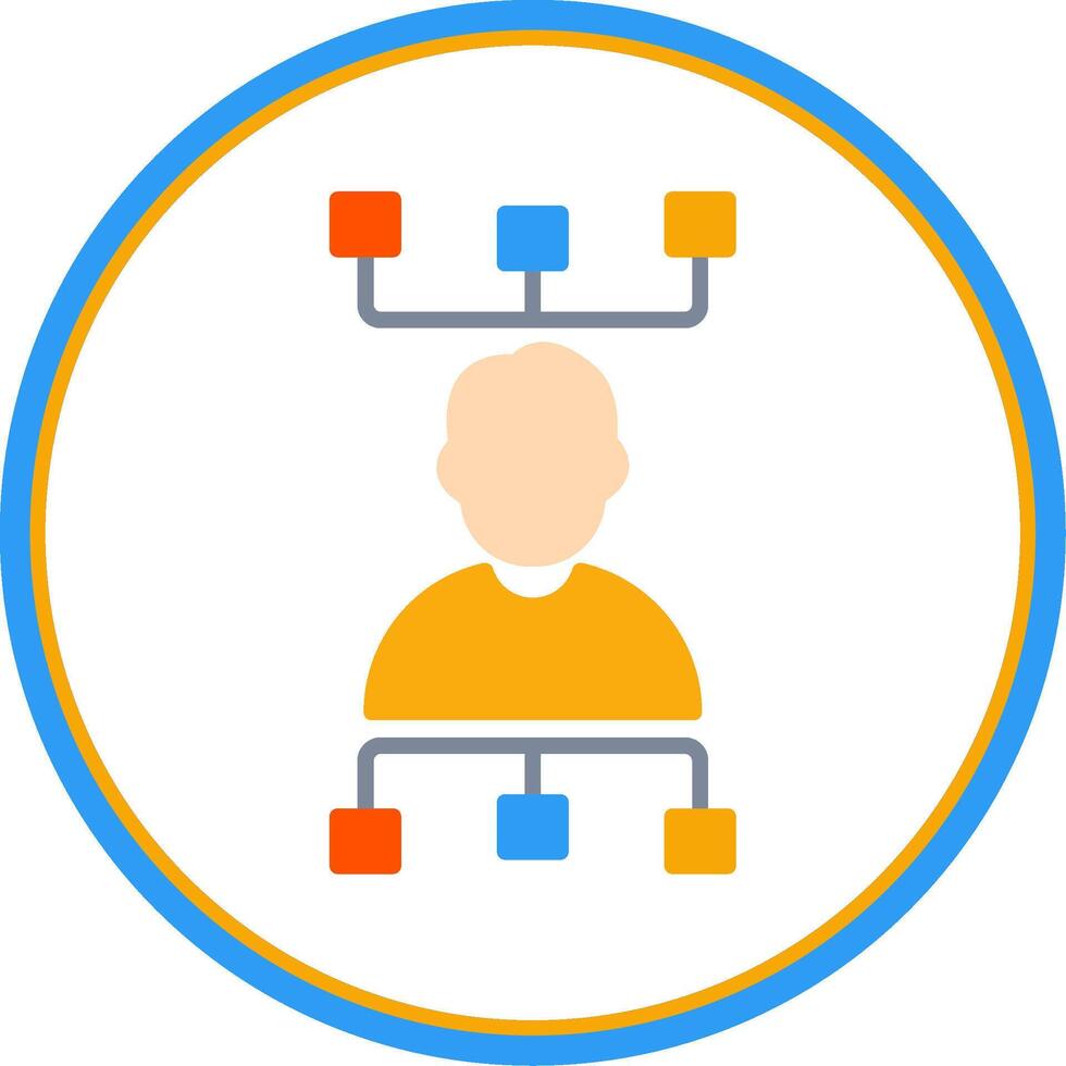 Workflow Flat Circle Icon vector