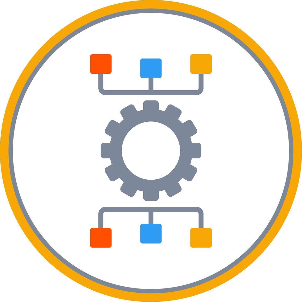 Workflow Planning Flat Circle Icon vector