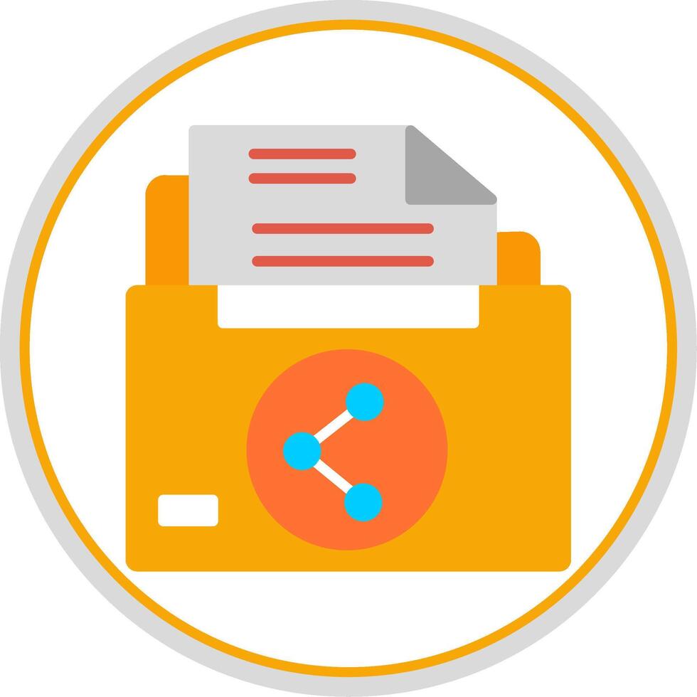 Sharing File Flat Circle Icon vector