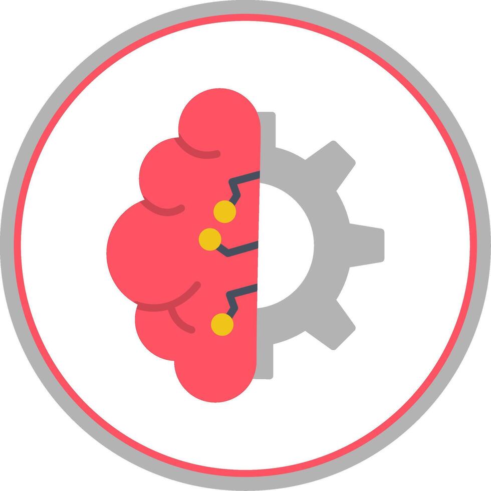 Artificial Intelligence Flat Circle Icon vector