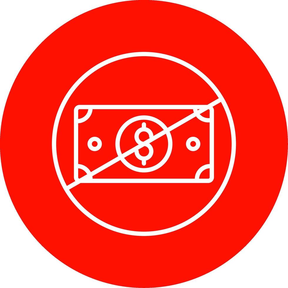 No Money Multi Color Circle Icon vector