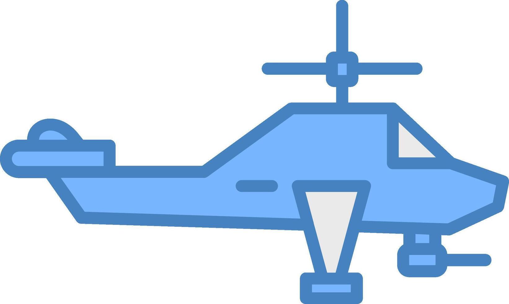 Heliciopter Line Filled Blue Icon vector