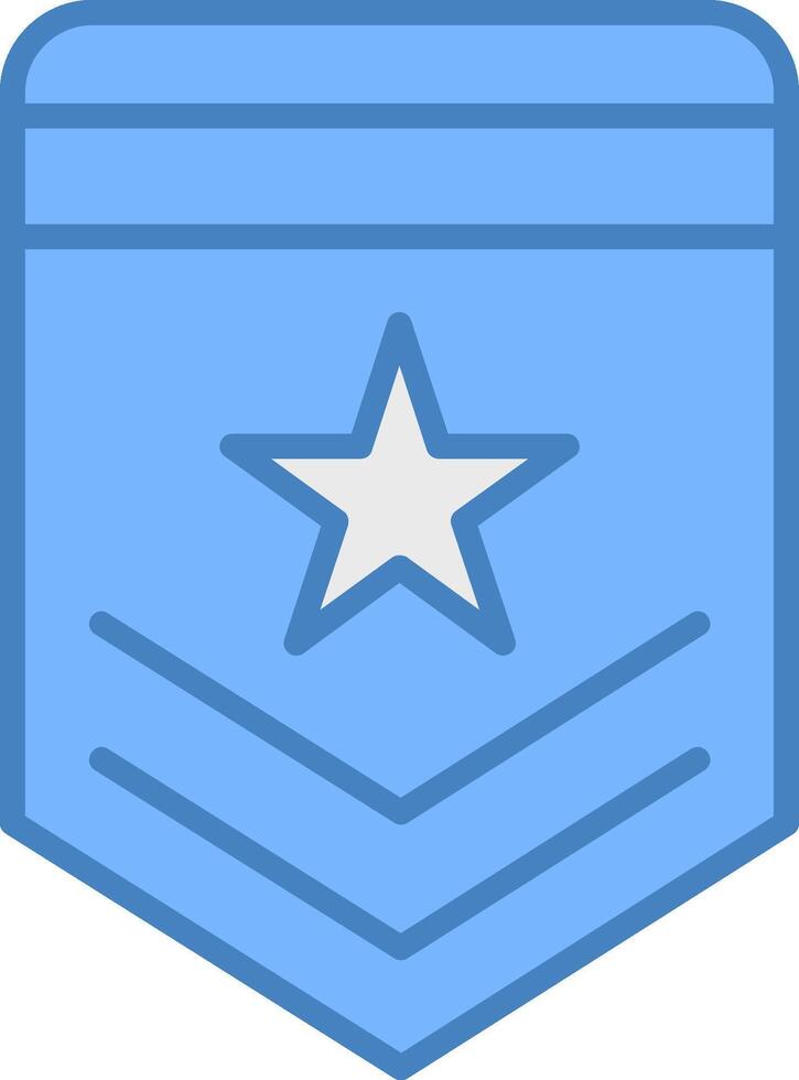 Badge Line Filled Blue Icon vector