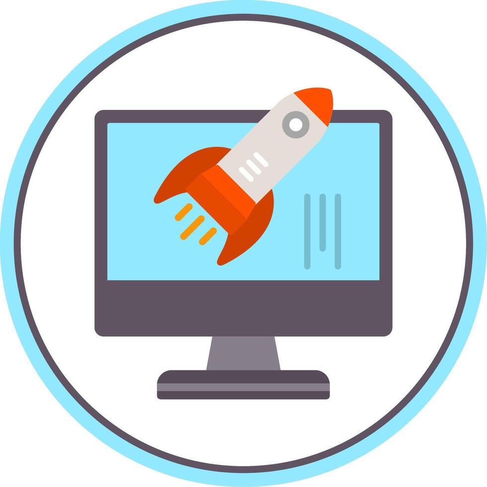 Startup Flat Circle Icon vector