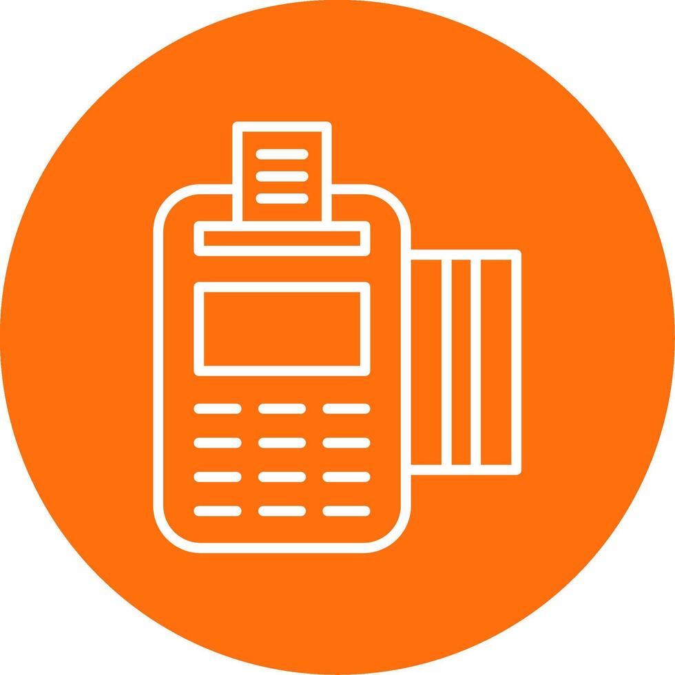 Pos Terminal Multi Color Circle Icon vector