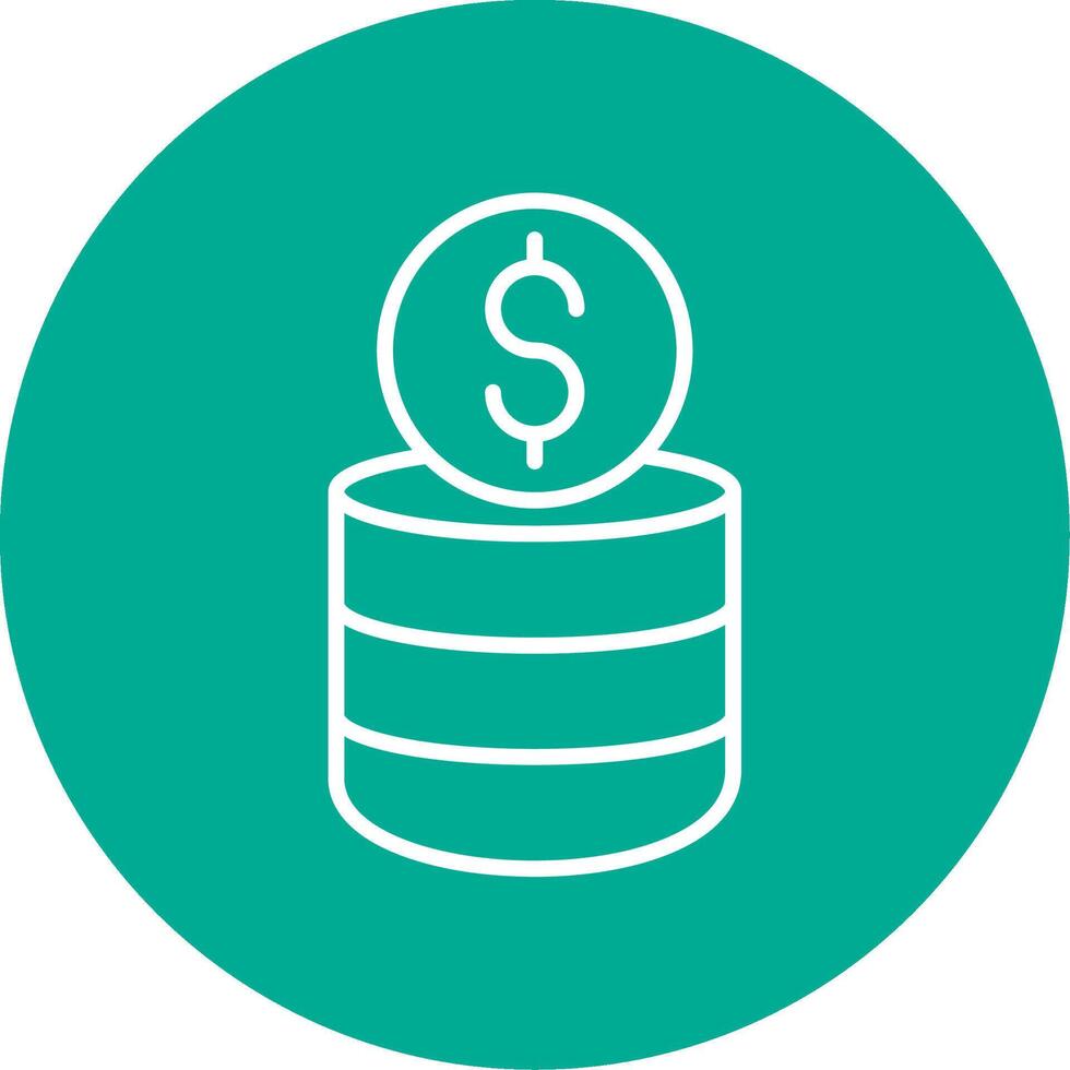 Coin Stack Multi Color Circle Icon vector