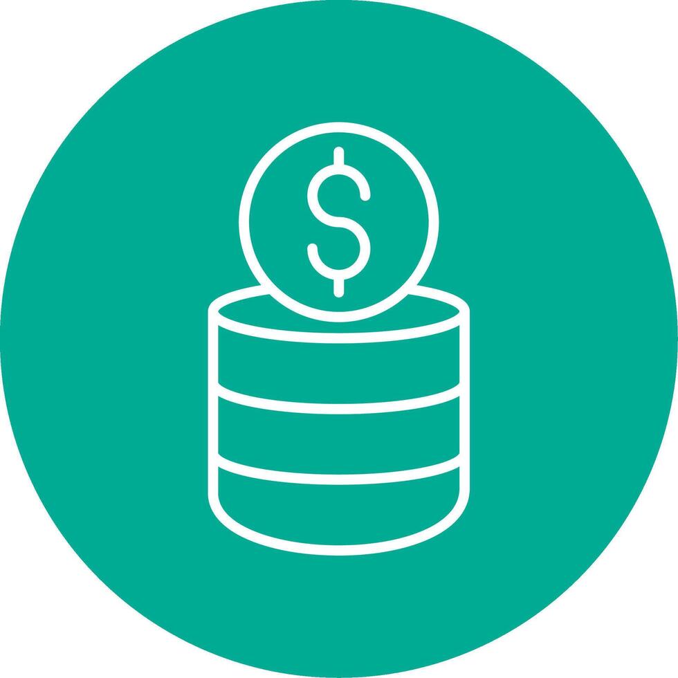 Coin Stack Multi Color Circle Icon vector