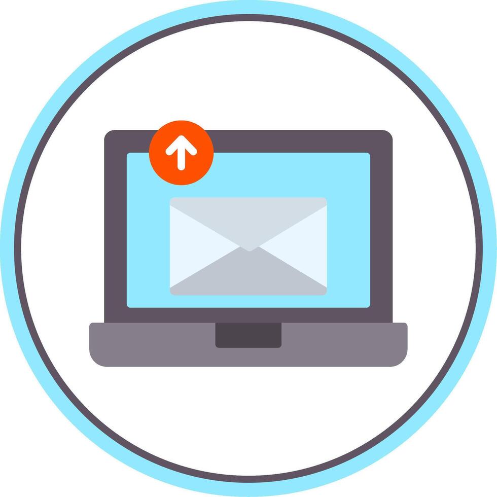 Sending Email Flat Circle Icon vector