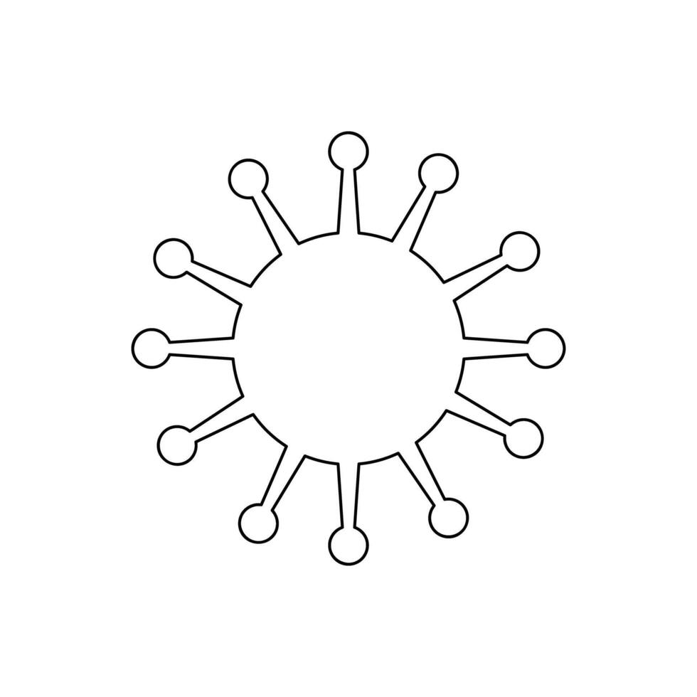 Virus model outline icon isolated in white vector