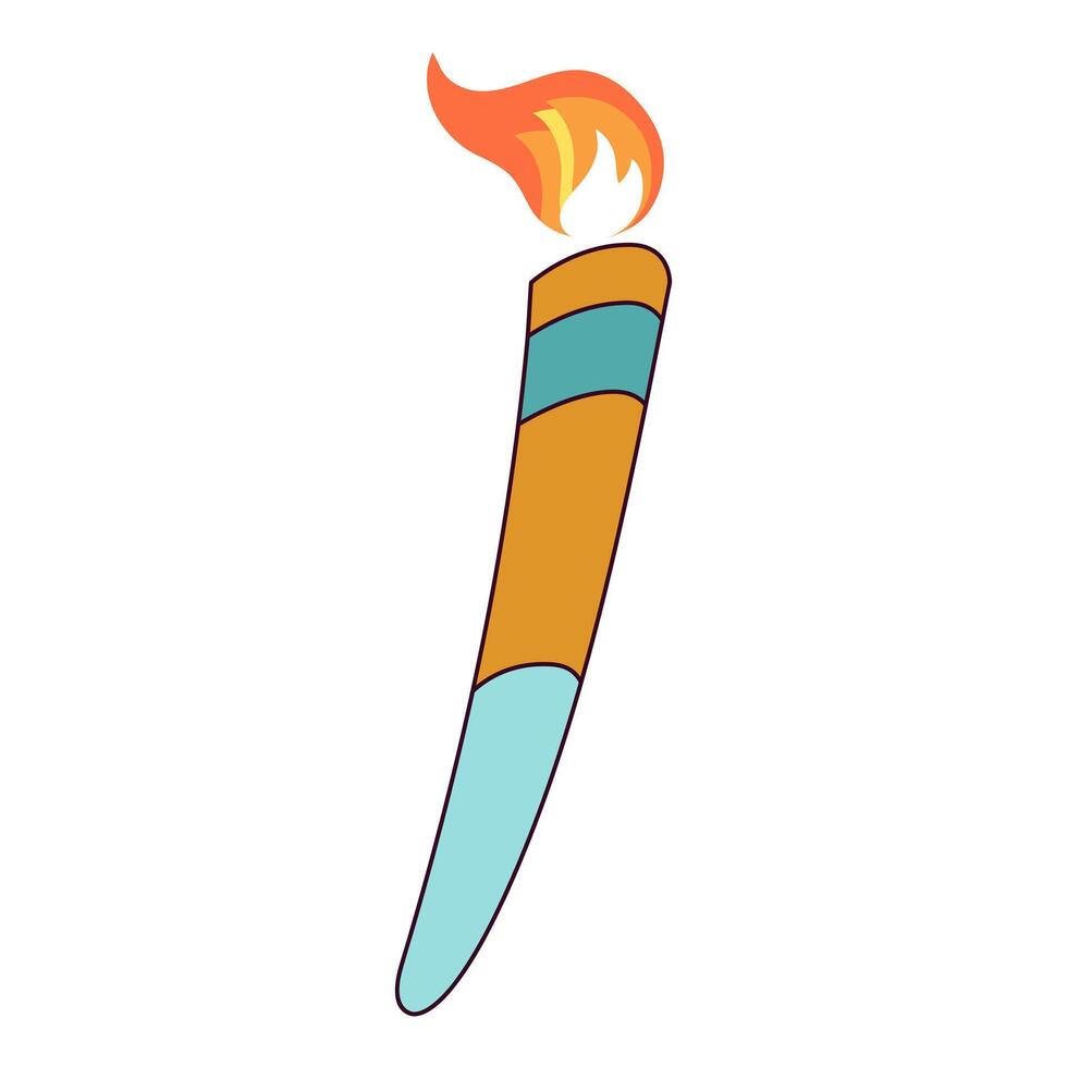 Olympic torch with fire flat icon vector