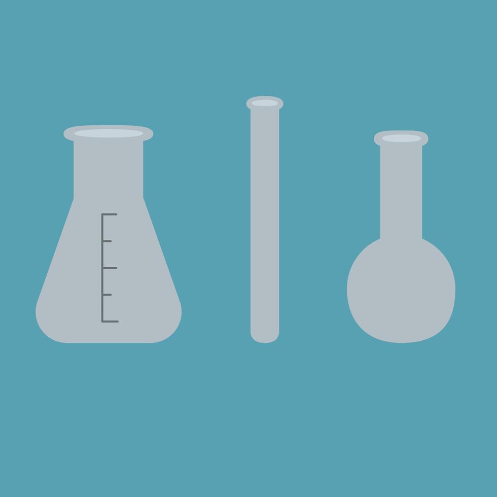 Set of medical flasks on blue background vector