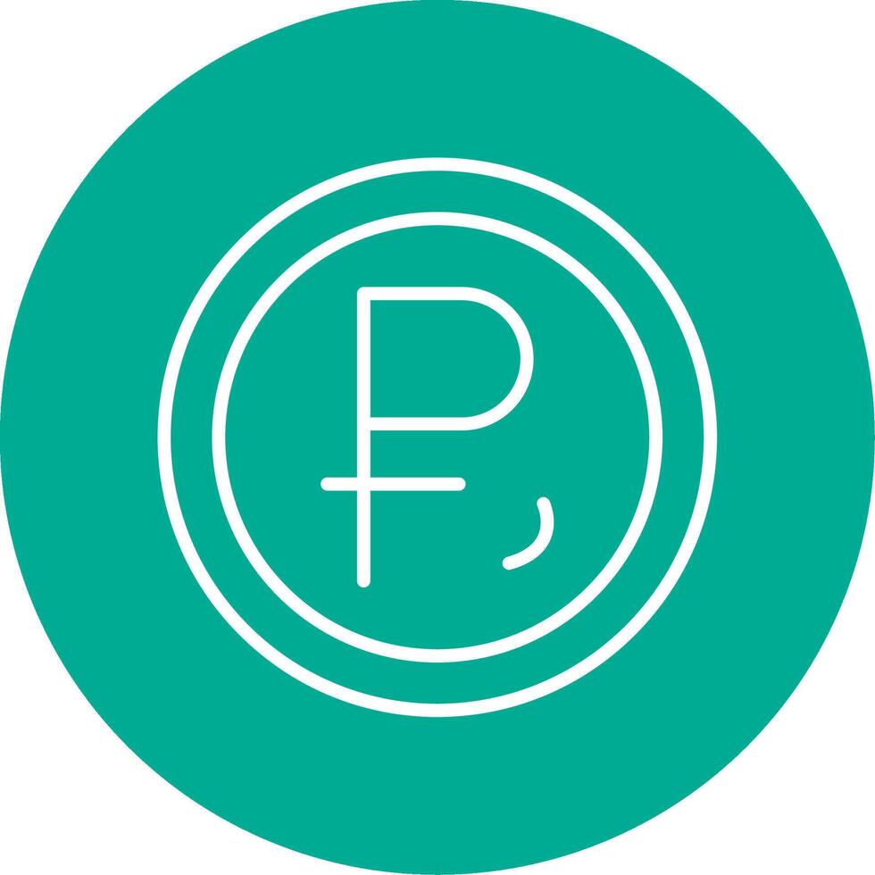 Ruble Multi Color Circle Icon vector