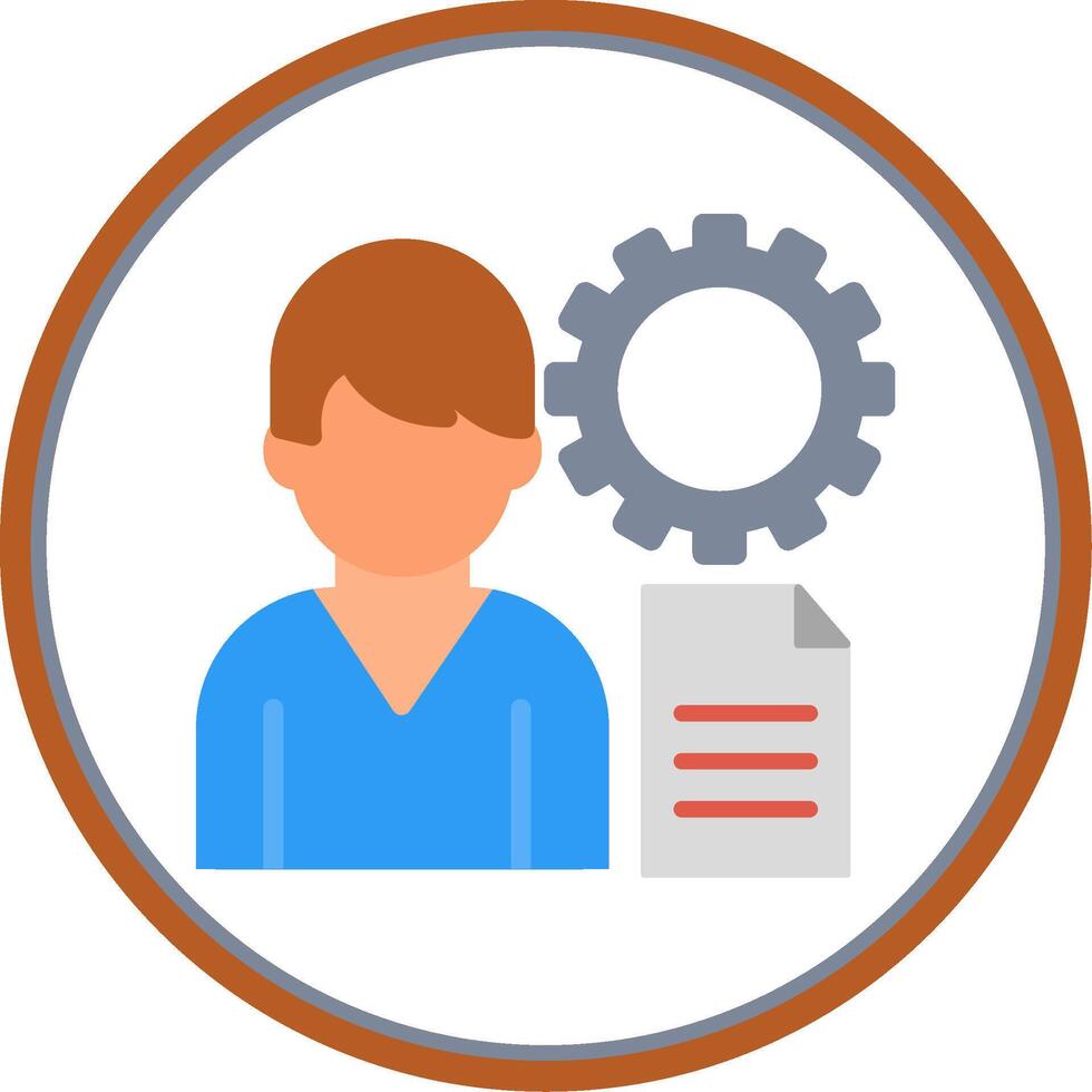 Management Flat Circle Icon vector